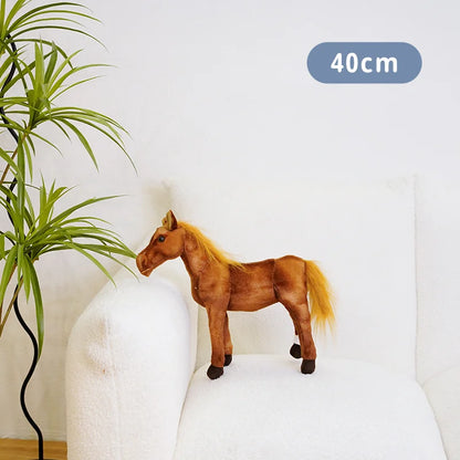 30-85cm Creative Cartoon Simulation Horse Plush Toy Doll Home Decoration Kawaii Lifelike Animal Toy Boys And Girls Birthday Gift