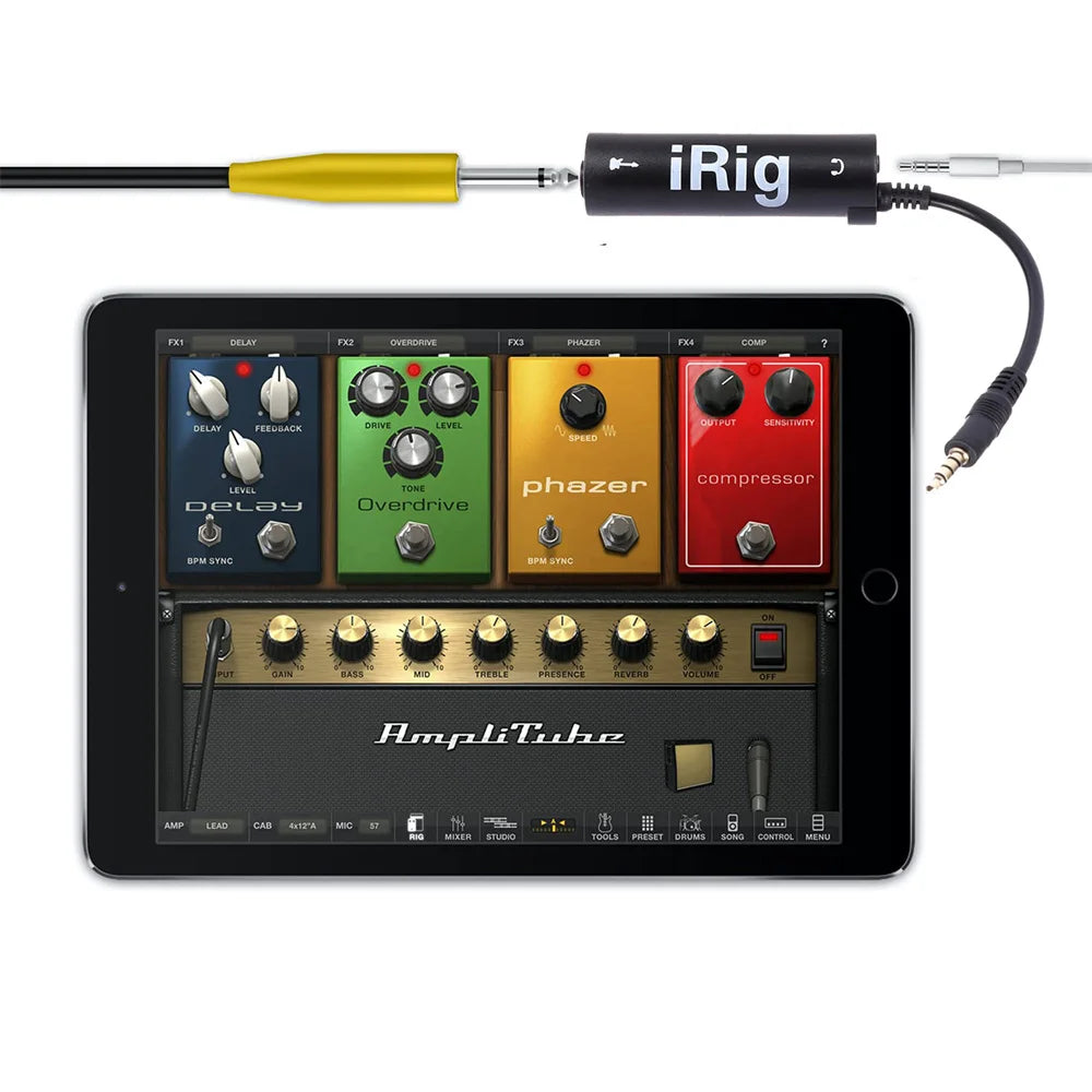 1 pc IRIG guitar interface converter 3.5mm audio cable with low background noise, high fidelity frosted anti scratch feature