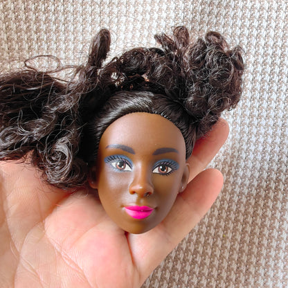 Original Doll Supermodel Star FR Heads DIY Head for 1/6 Doll Accessories Limited Special Curly haired black doll Collection gift