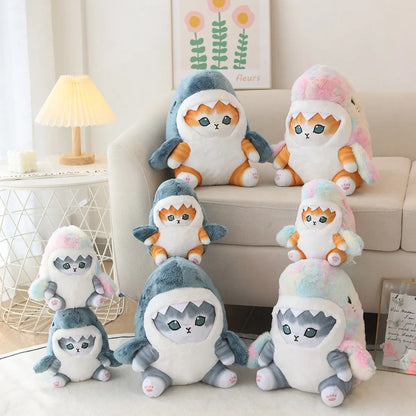 22/33/55cm Cat Shark Kawaii Room Decoration Cartoon Toys For Children Huggable Pillow Christmas Gift Sofa Cushion