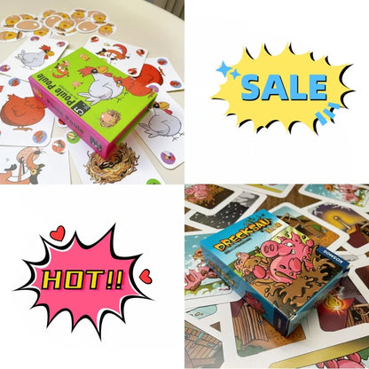 3 types Hot board games Chicken Chiu Chiu Board Game Drecksau Black Sheep Piou Piou Party Game Cards Intellectual Toy Kid Gift