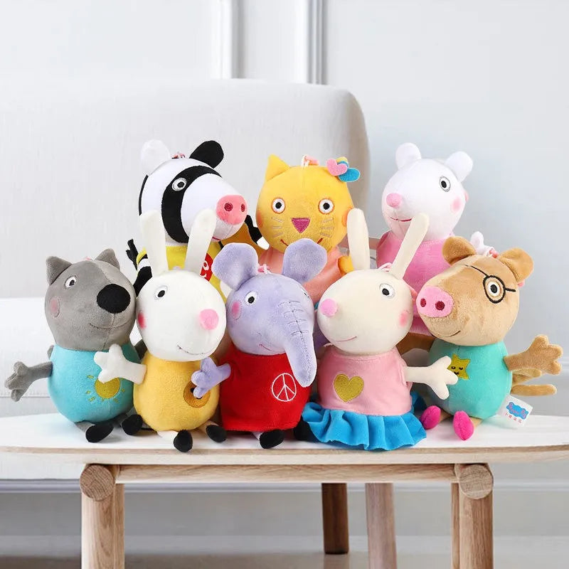 Genuine Peppa Pig Plush Pig Kids Toys 19CM Pet Dinosaur Teddy Bear Soft Stuffed Anime Figure Doll Children's Birthday Gifts
