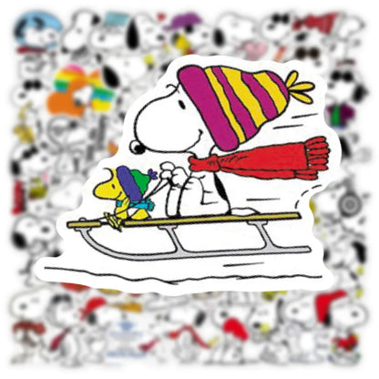 50Pcs Cartoon SnoopyDog Stickers for Kids Laptop Skateboard Graffiti Skateboard Laptop Water Bottle Motorcycle Sticker Toy Decal