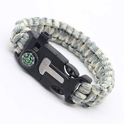 Five In One Compass Bracelet With Flint Seven Core Paracord Bracelet Inginiter Outdoor Survival Hiking Camping Tools
