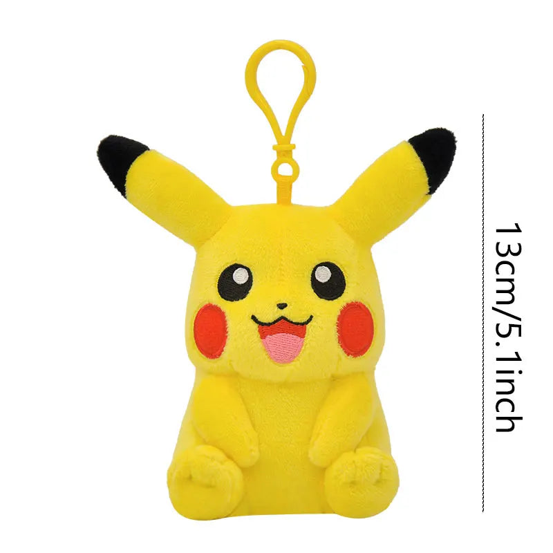 Anime Pokemon Pikachu Mew Psyduck Squirtle Bulbasaur Kawaii Stuffed Plush Toys School Bag Backpack Pendant Doll Keychain Gift