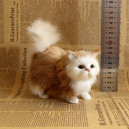 Cute Simulation Cat Plush Toys Hard Stuffed Kitten Model Fake Cat Realist Animals For Kids Girls Birthday Valentine's Day Gift