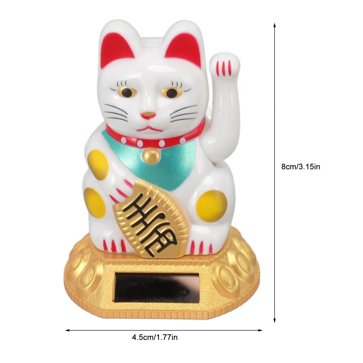 Chinese Lucky Cat Decoration Waving Arm Solar Light Induction Statue Figurine For Home Car Ornaments Golden Cat Decoration Cat