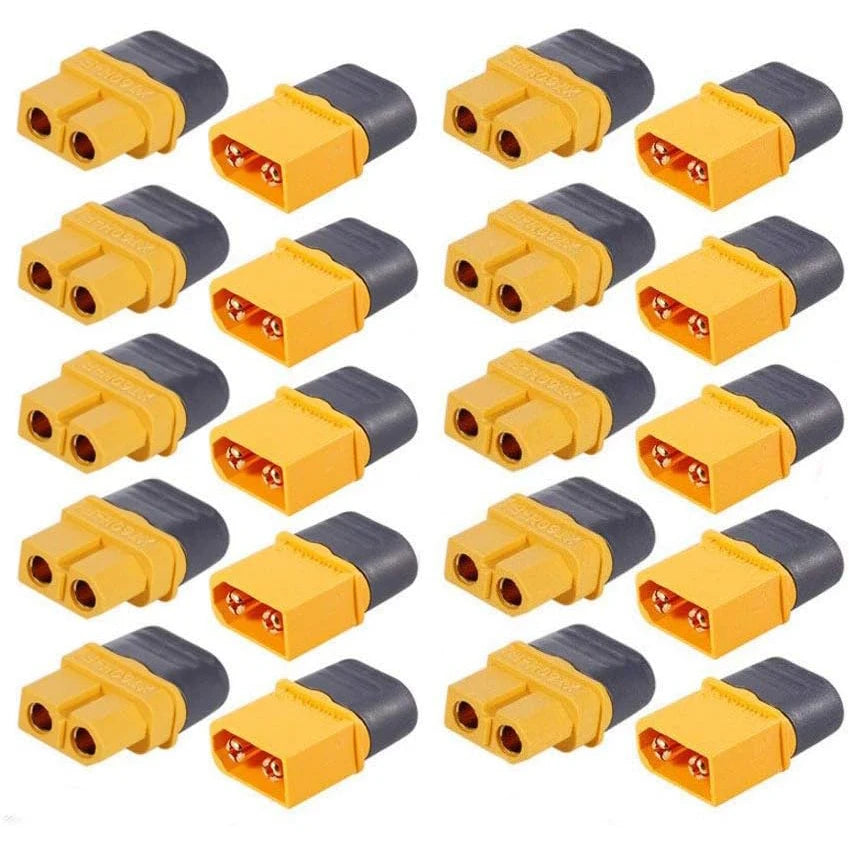 10 Pair XT60H (XT60 Upgrade) Connectors, XT60H Male Female Bullet Connectors Plugs with Sheath for Lithium Battery RC Planes Car