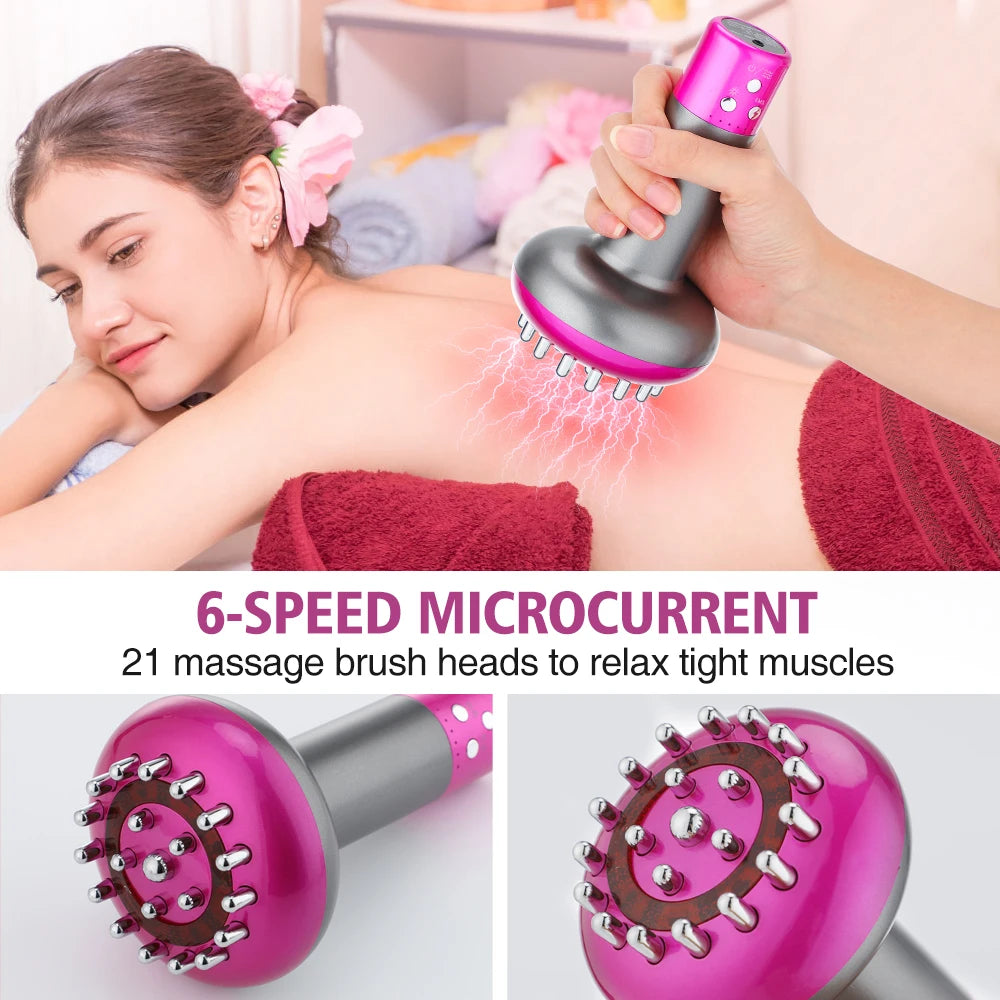 3-in-1 Electric Gua Sha Tool with Function - Rechargeable Body Massager for Skin Tightening, Sculpting and Lymphatic Flow