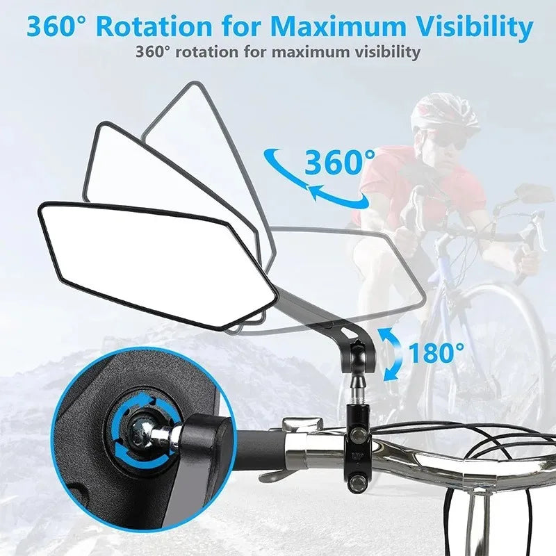 Bicycle Rear View Mirror Bike Cycling Clear Wide Range Back Sight Rearview Reflector Adjustable Handlebar Left Right Mirror