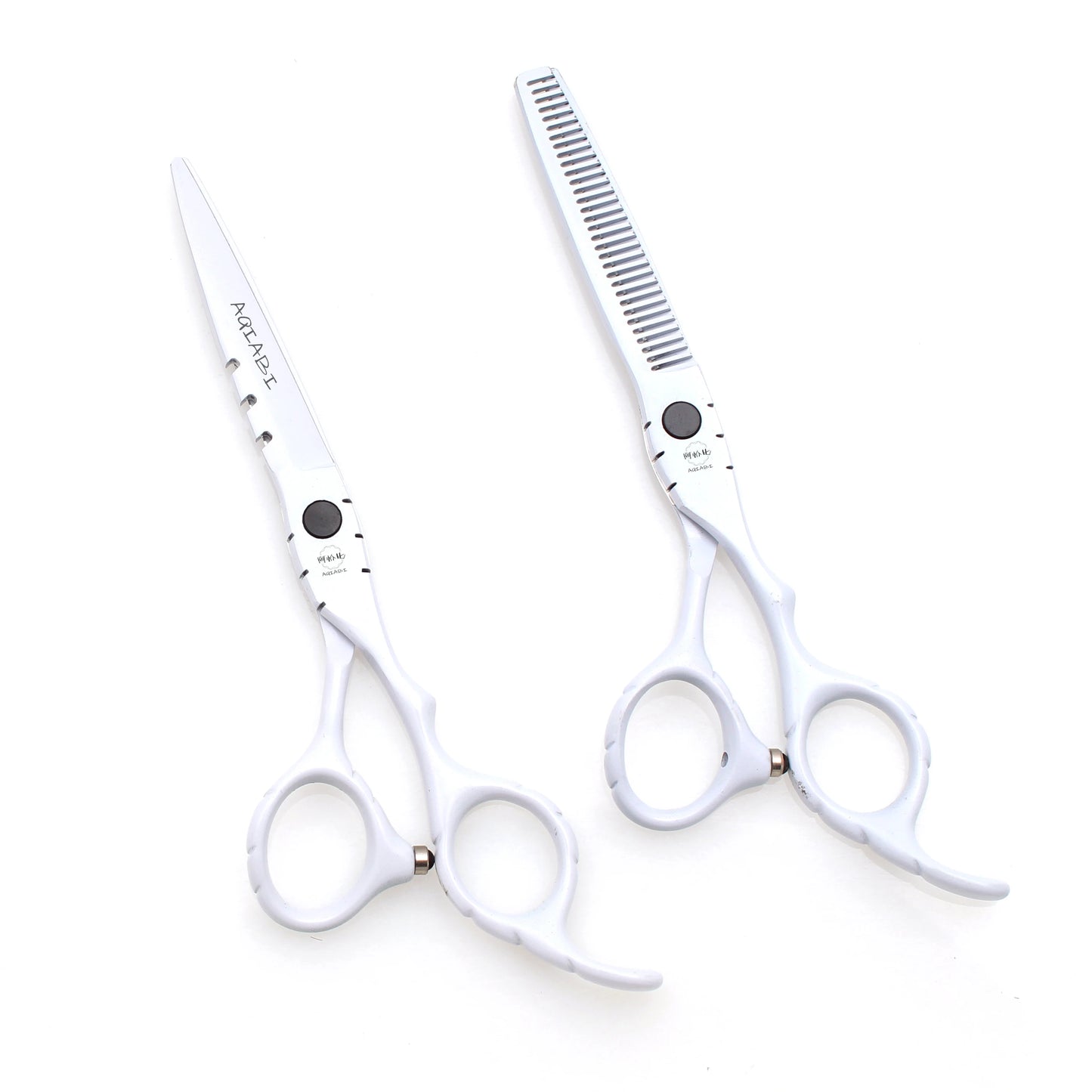Professional Hairdressing Scissors 5.5" 6" AQIABI Japan Stainless Thinning Scissors Barber Shop Hair Cutting Scissors Red A1010
