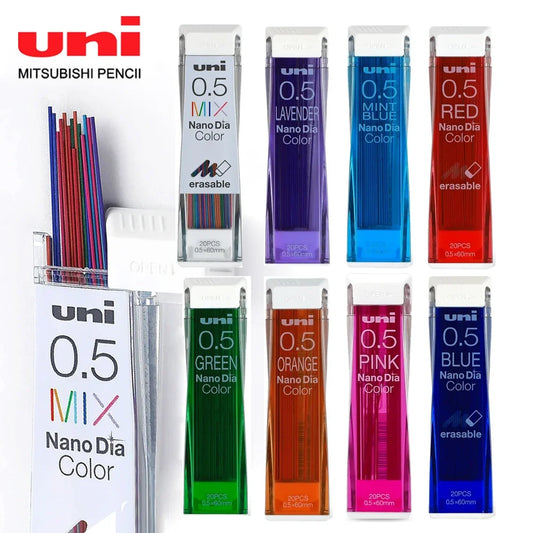 Japan Uni Nano Dia Color 202NDC colored Mechanical pencil leads refills 0.5mm writing supplies Stationary Mix Cores Painting art