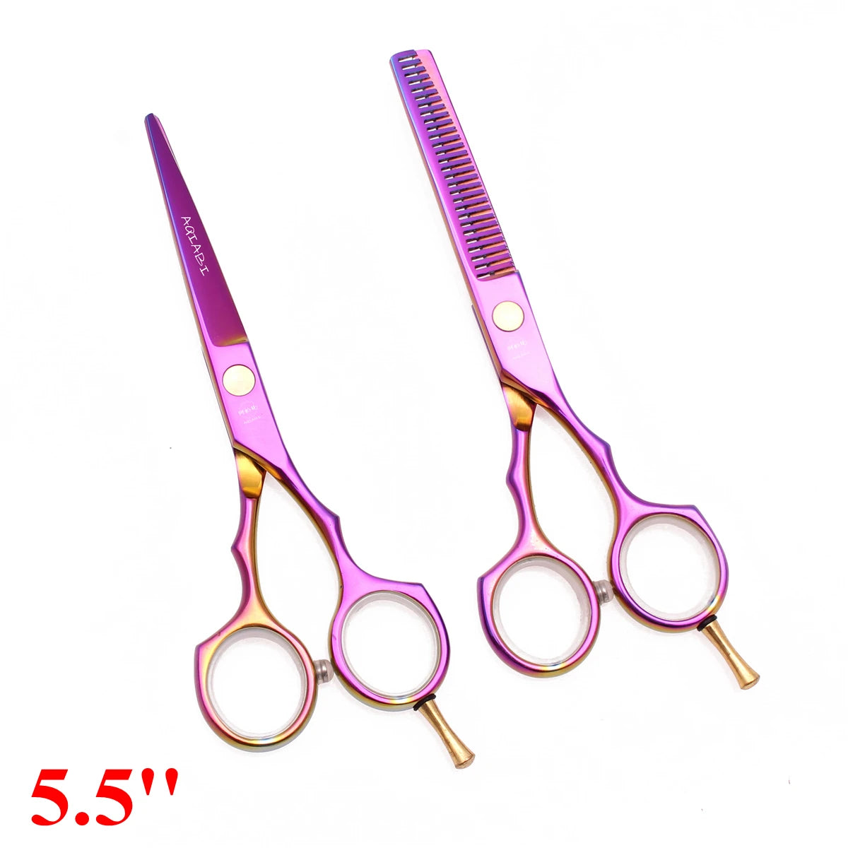 5.5'' Professional Hairdressing Hair Scissors 440C Cutting Shears Thinning Razor Comb Set Salon Barber Home Dropshipping A1104