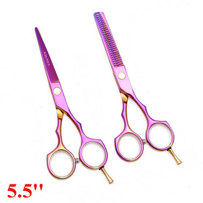 5.5'' Professional Hairdressing Hair Scissors 440C Cutting Shears Thinning Razor Comb Set Salon Barber Home Dropshipping A1104