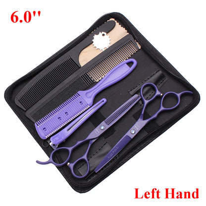 6.0'' Left Hand Professional Hairdressing Hair Scissors Cutting Shears Thinning Salon Barber Home Japan Steel Dropshipping A8001