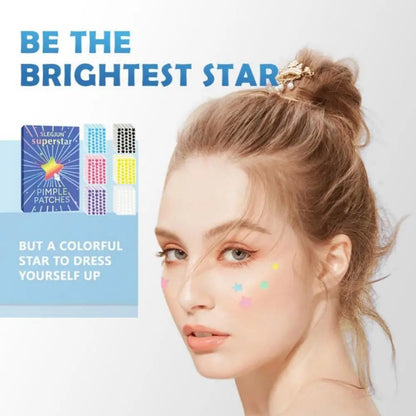 200pcs Colorful Star Pimple Patches Multi-functional Acne Patches Ultra-Thin Face Concealer Cover Facial Decor Gentle Skincare