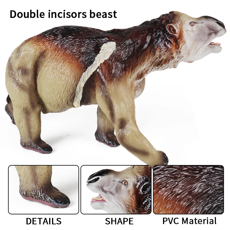 Oenux Prehistoric Wild Animals Simulation Armadillo Doedicurus Sabretooth Model Action Figures PVC Collection Toy For Kid Gift