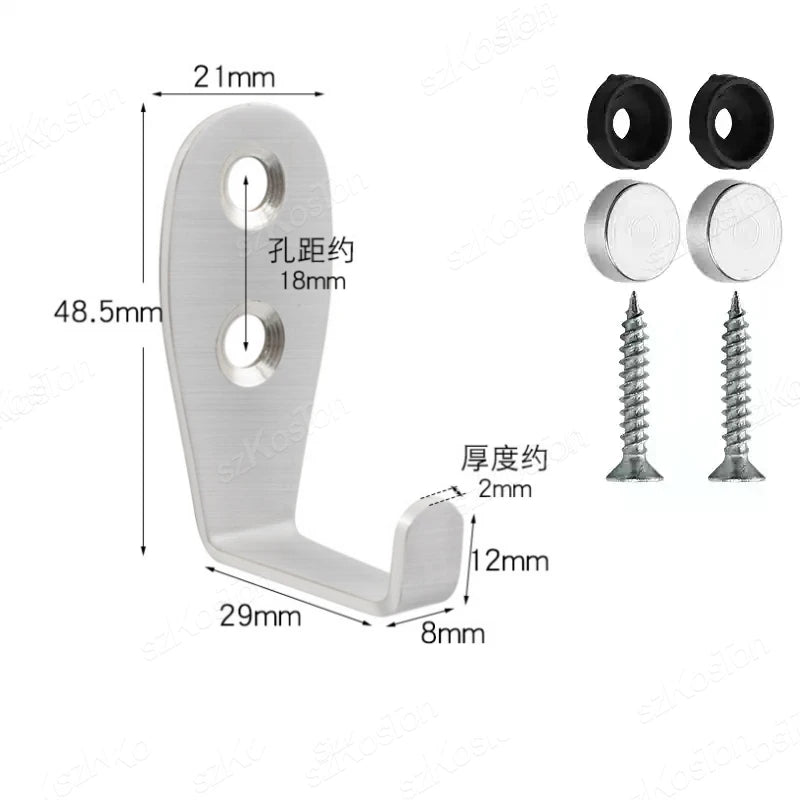 20/10 PCS Double Hole Hook Heavy Duty Stainless Steel Wall Hook Waterproof Hook Bathroom Hanging Towel Key Coat Bag
