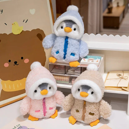 New Cute Penguin Plush Toy Baby Comforting Sleep Doll Fluffy Penguin Wearing Clothes Hats Stuffed Animal Pillow Birthday Gifts