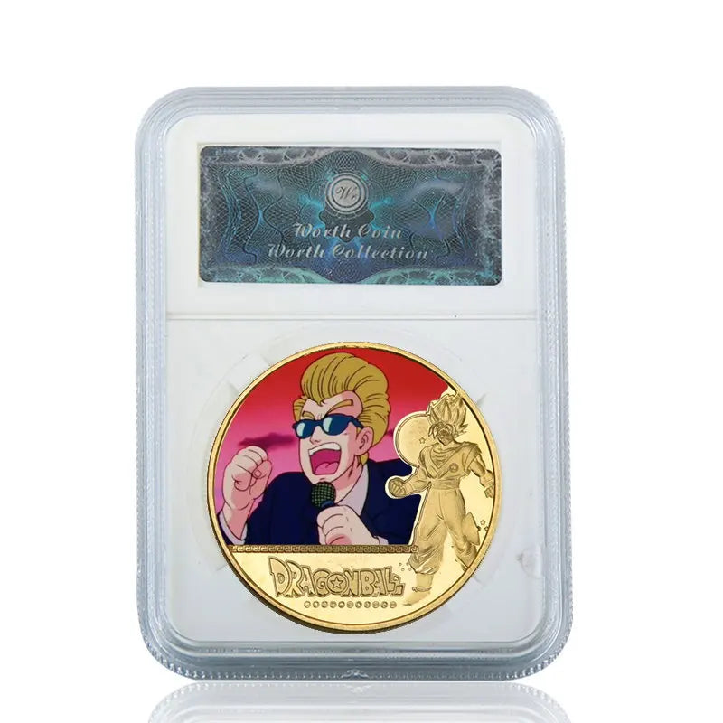 Dragon Ball Gold Plated Gold Coin Son Goku Vegeta Commemorative Coins Children Classic Anime Peripherals Collection Toy Souvenir