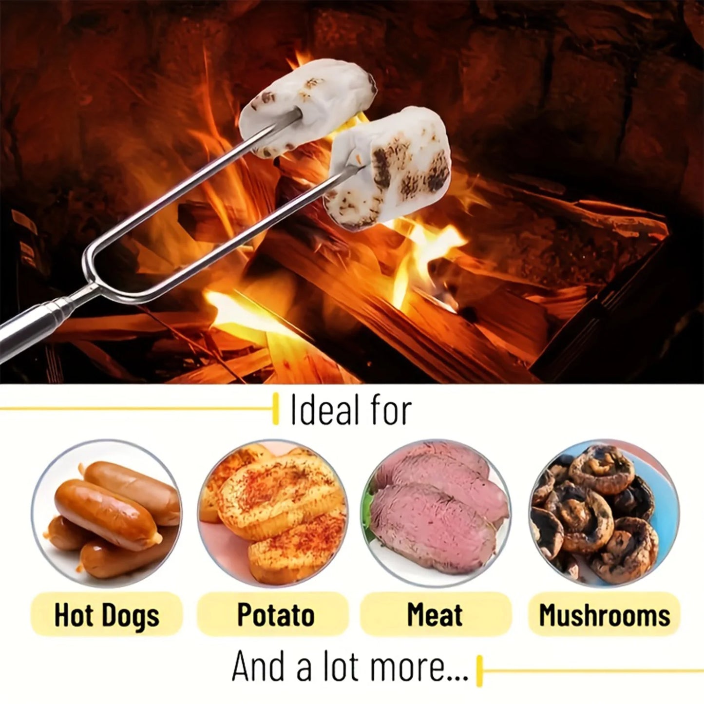 5/10/12pcs Adjustable Telescopic Barbecue Forks Metal Skewers Roasting Stick Suitable for Eating BBQ Dinner Dessert
