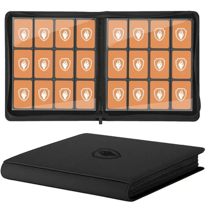 Trading Card Binder 12 Pocket, Zipper Binder Card Album Holds 480 Cards, Premium Leather Card Folder for TCG/Game/Sports Cards