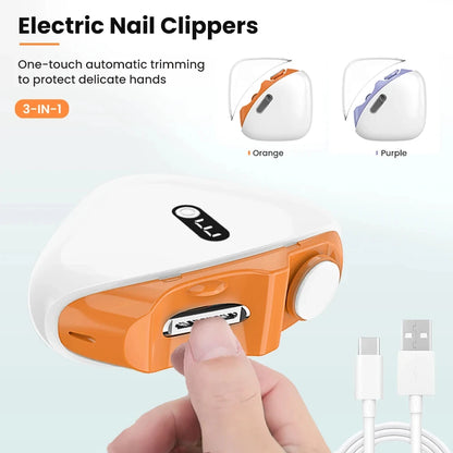 Automatic Electric Nail Trimmer & Polisher with LED Light - Safe Nail Care for Adults & Babies