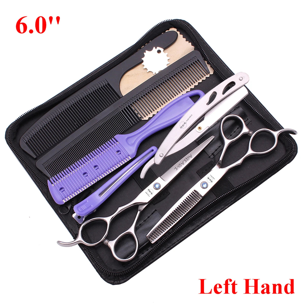 6.0'' Left Hand Professional Hairdressing Hair Scissors Cutting Shears Thinning Salon Barber Home Japan Steel Dropshipping A8001