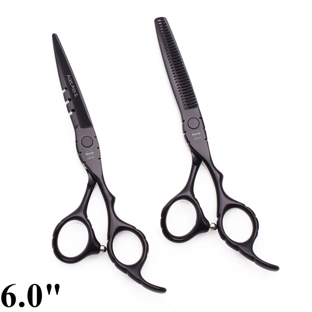 Professional Hairdressing Scissors 5.5" 6" AQIABI Japan Stainless Thinning Scissors Barber Shop Hair Cutting Scissors Red A1010