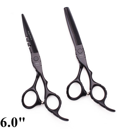 Professional Hairdressing Scissors 5.5" 6" AQIABI Japan Stainless Thinning Scissors Barber Shop Hair Cutting Scissors Red A1010