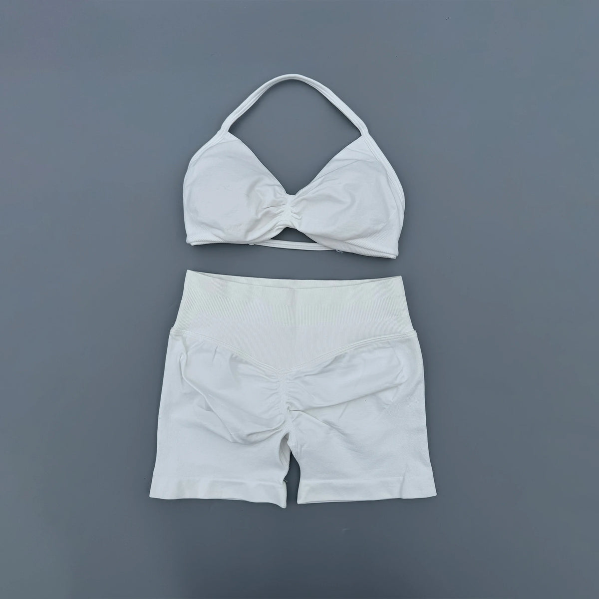 2 Piece Sports Gym Set Strappy Bra Yoga Underwear Short Sport Leggings Bicycle Running Sportswear Woman Seamless Yoga Set