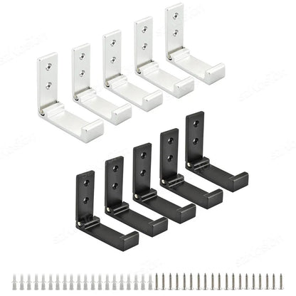 1/5/50pcs Folding Hooks Wall Door Clothes Hooks Aluminum Alloy Rustproof Wall Hanger Clothes Coat Towel Coat Hooks
