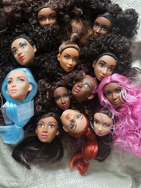 Original Doll Supermodel Star FR Heads DIY Head for 1/6 Doll Accessories Limited Special Curly haired black doll Collection gift