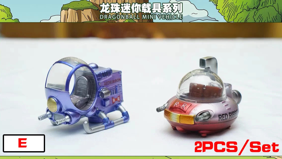 2pcs/set 10cm Anime Dragon Ball Z Capsule Spaceship Vegeta Goku space pod Figure PVC Goku Collectible Model Toys Gifts