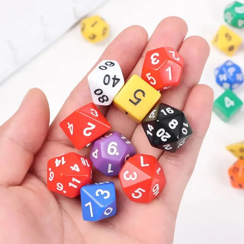 7pcs/set Multicolour Dice Set Multiple Colors Polyhedral RPG DND Role Playing Dragons Board Game Multiple Dice With Bags TMZ