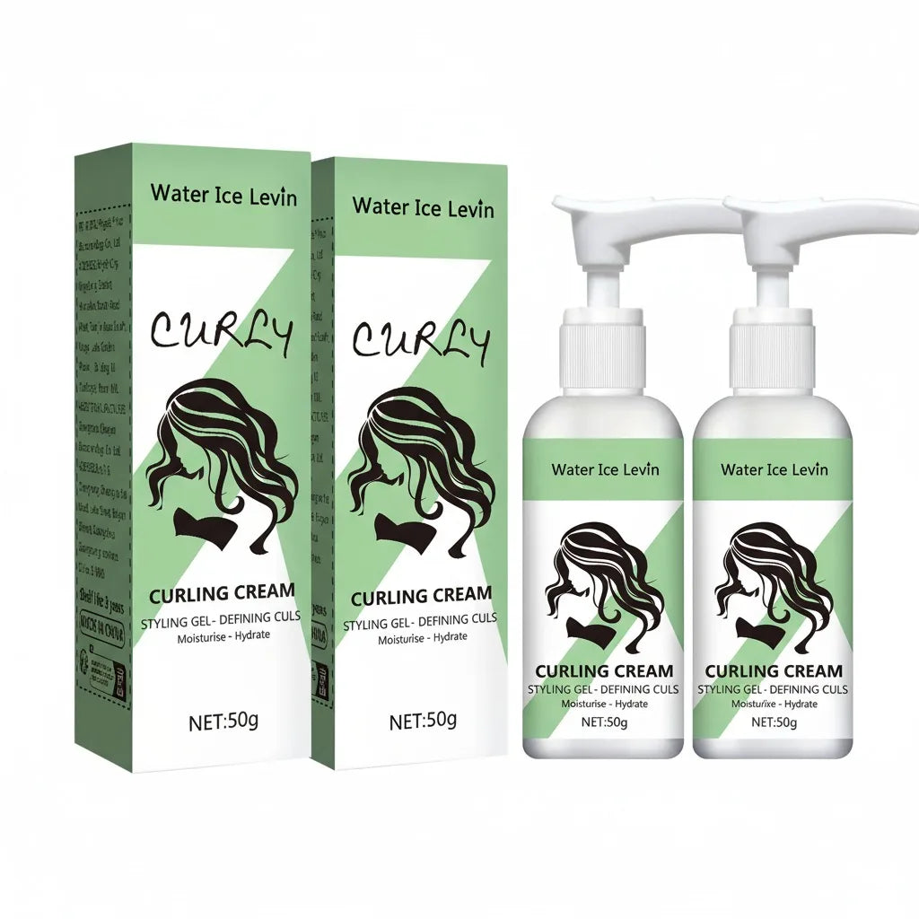 Water Ice Levin Curling Cream: Your Answer to Dry, Unruly Hair. Transform Frizz into Defined, Hydrated, and Bouncy Curls.