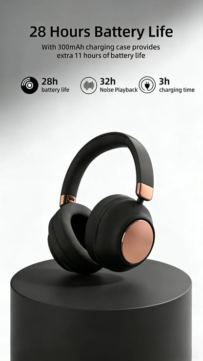 TD-20 Wireless Headphone 3D Spatial Audio Earphone Bluetooth 5.3 Headset 40mm Driver Over Ear Headphone 24H for Mobile Phone PC