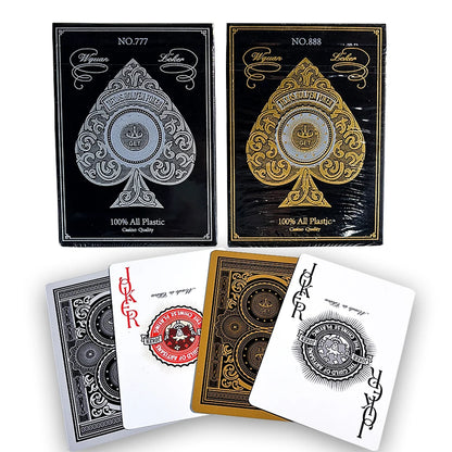 Premium Gold Edge Silver Edge Playing Cards PVC Plastic Waterproof Durable Poker Cards Large Character Deck of Cards for Parties