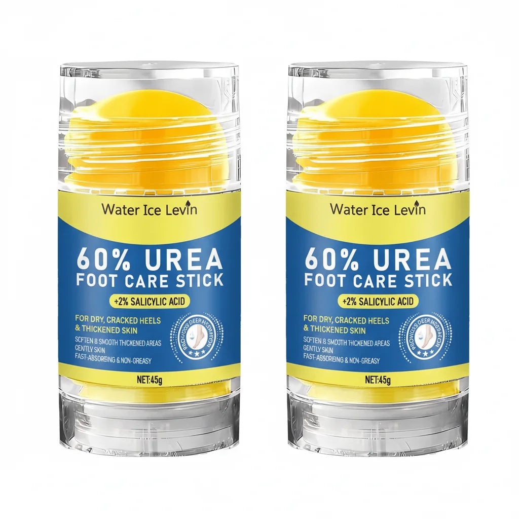 60% Urea Foot Stick 2% Salicylic Acid Smooths. Softens Cracked Heels and Thickened Skin. Fast Absorbing. Tea Tree Coconut. 45g.