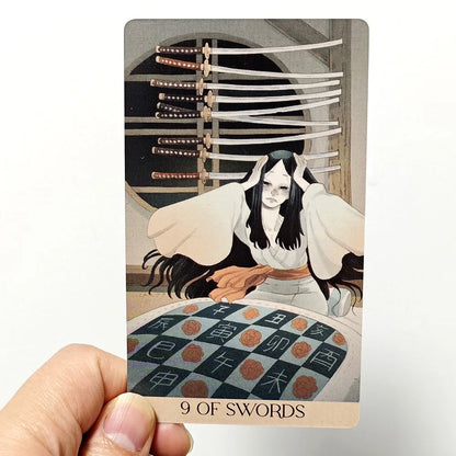 Yokai Tarot Deck 78 Pcs Cards Rooted In Japanese Folklore 12*7cm Printed on 350GSM Embossed Cardstock Packed In Rigid Box
