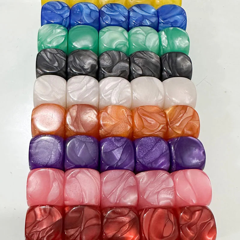 10pcs/set  Pearl Pattern Round Dice Blank Dice DIY Game Accessories