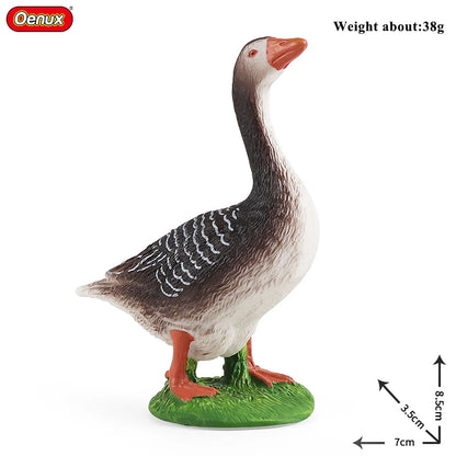Oenux Poultry Model Simulation Goose Swan Gaggle Duck Flock Action Figures Farm Animals Figurine Miniature Education Kids Toy