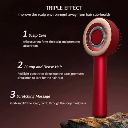 Electric Vibration Massage Comb Red Light Therapy Hair Growth Massage Scalp Brush Anti Hair Loss Liquid Oil Applicator Hair Care