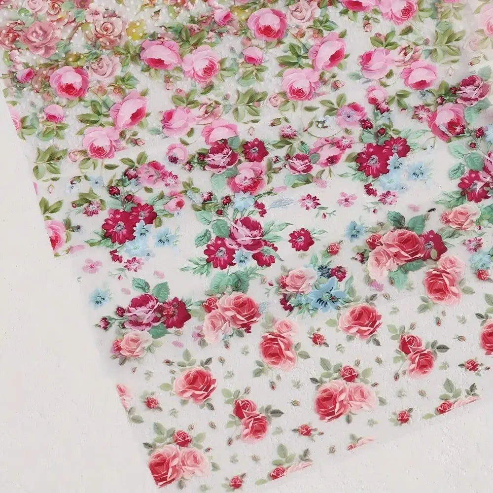 10PCS Mixed Nail Art Foils Transfer Sticker Set Rose Flower Designs Floral Starry Sky Nail Wraps Wedding Summer Manicure Decor
