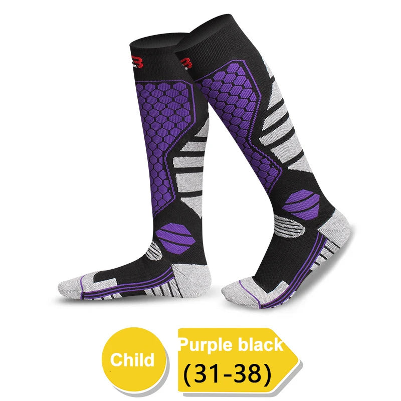 GTUBIKE New Winter Warm Ski Socks Anti-slip Thickened Compression Snowboard Socks Thermal Moisture-wicking Knee High Socks