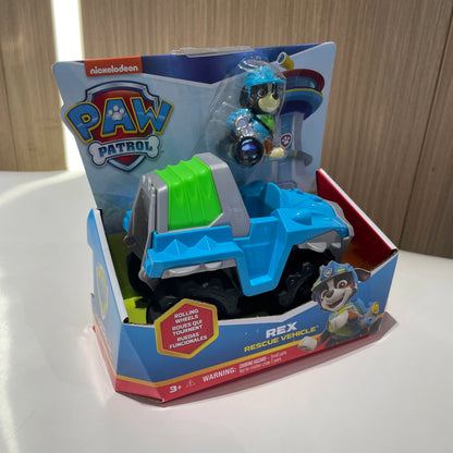 Genuine Paw patrol Dino Rescue Rex Ryder Everest Rescue Vehicle with Collectible Action Figure Patrulla Canina Children TOY Gift