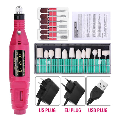 LULAA Portable Professional Electric Nail Drill Machine Manicure Tools Pedicure Drill Set Family Nail File Nail Drill Equipment