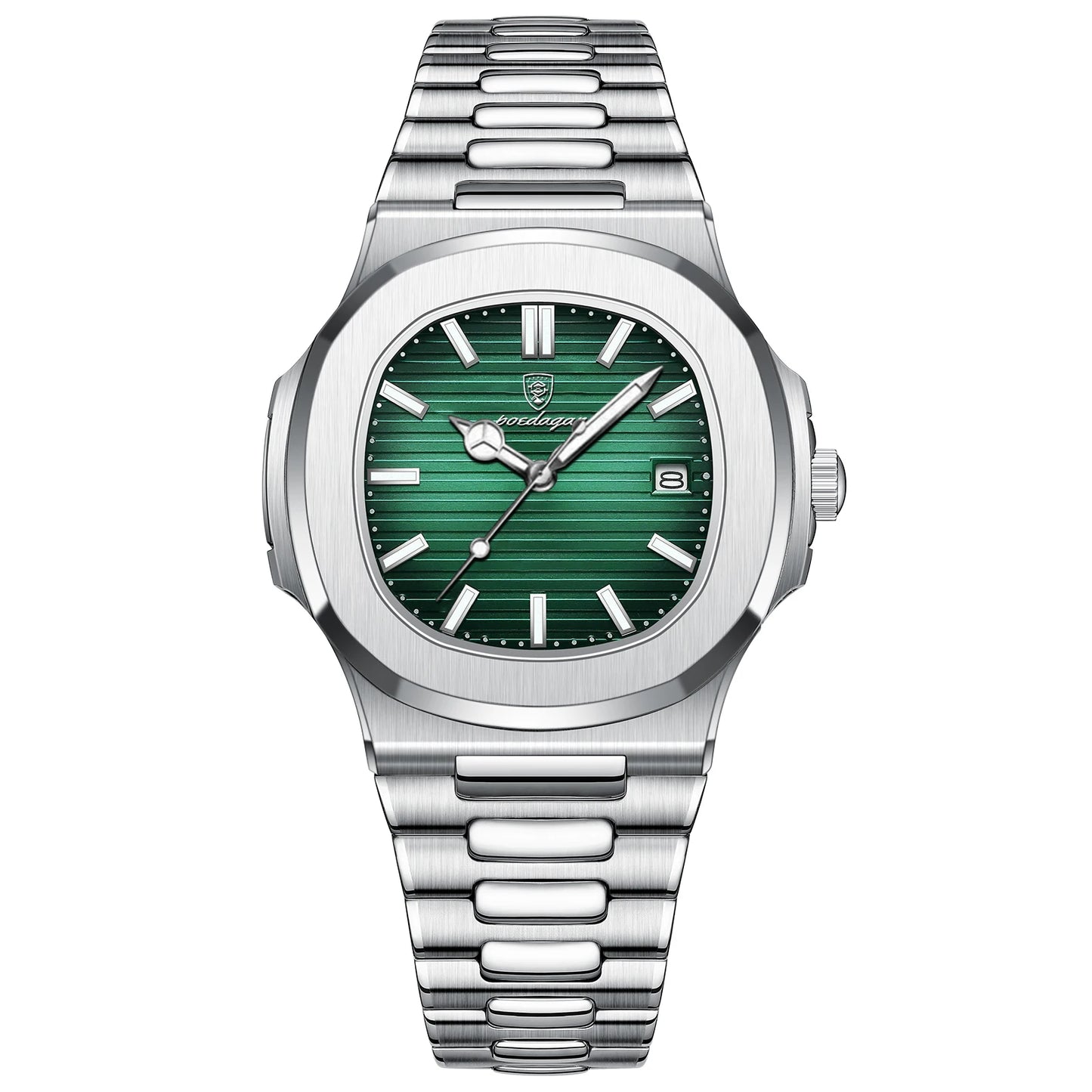 POEDAGAR Fashion Square Quartz Man Clock Waterproof Luminous Date Stainless Steel Watches For Men Luxury Business Men Wristwatch