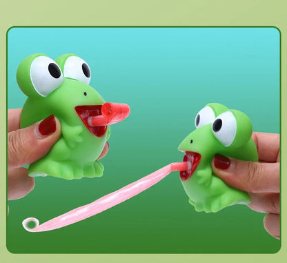 Fidget Decompression pinch toy Creative Frog Dinosaur Sticking Tongue Out Relieve Stress Children Fun Squeeze Interactive Toys