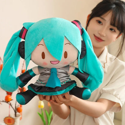 32cm Cute Hatsune Miku Plush Toy Kawaii Anime Miku With Bow High Quality Plushies Home Decor Soothing Plushie Birthday Gift Girl